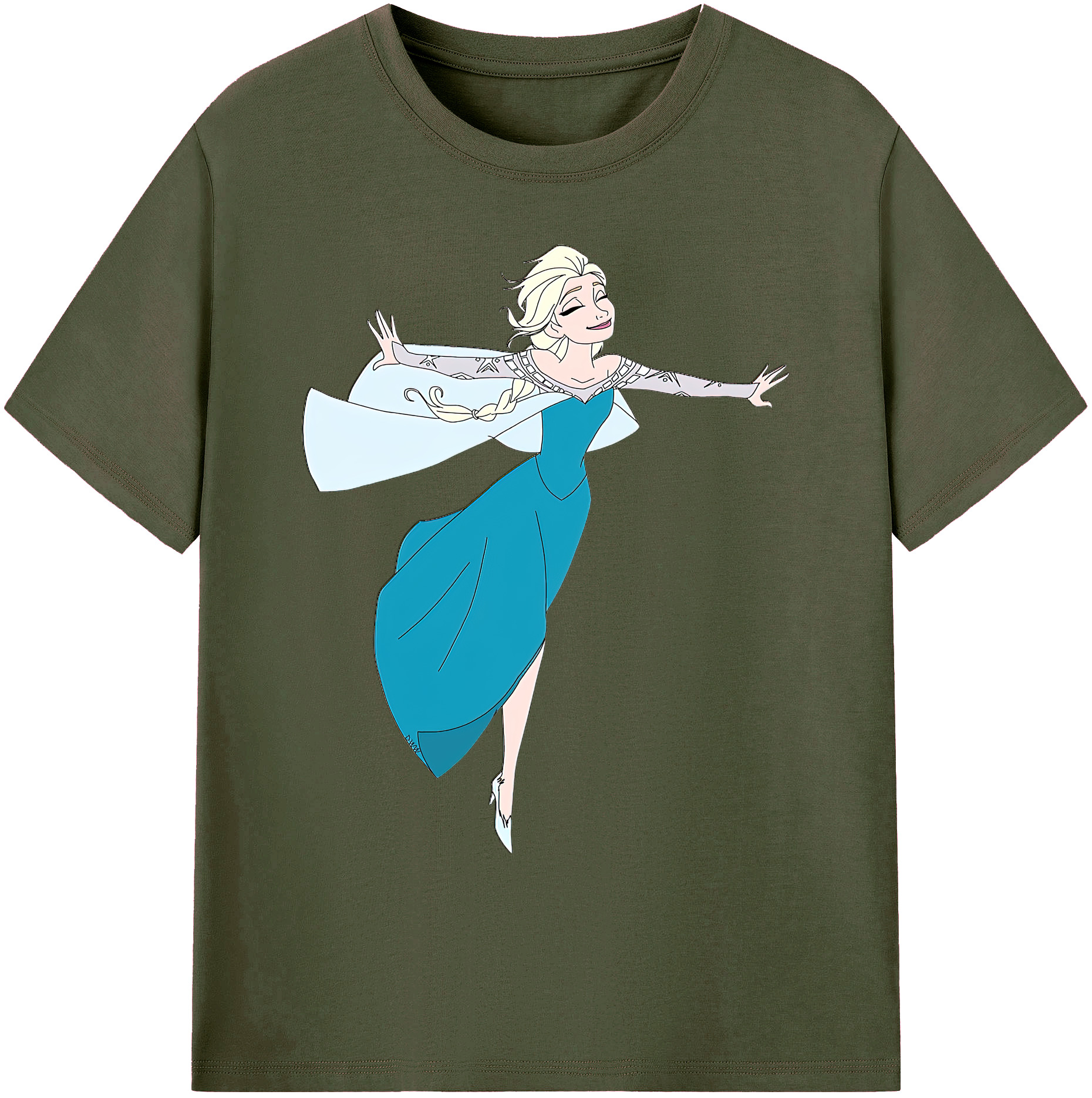 （画像用） アナと雪の女王 アンナ エルサ Frozen Anna Elsa 綿100％ メンズ半袖Tシャツ｜肌触りやわらか＆通気性